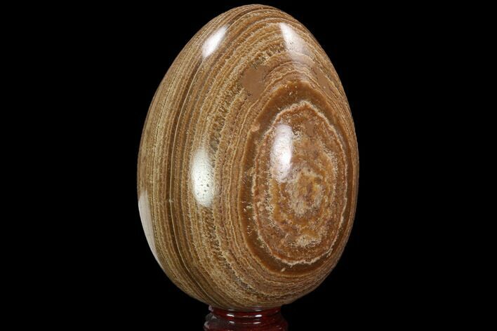 Polished, Banded Aragonite Egg - Morocco #98925